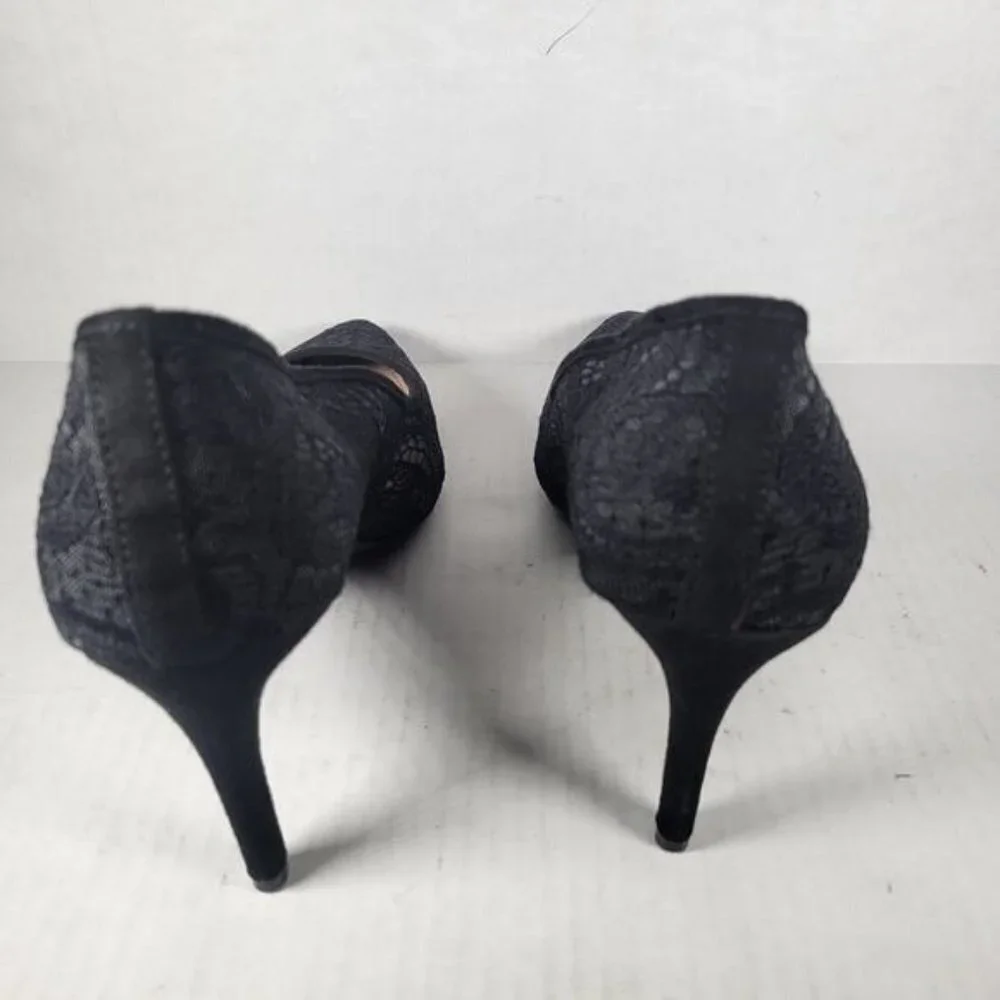Kelly & Katie Black Open Mesh Lace Misha 3" Heel Shoes Size 9 1/2M - Picture 4 of 9